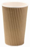 16oz Pure Kraft Ripple Wrap Paper Coffee Cup